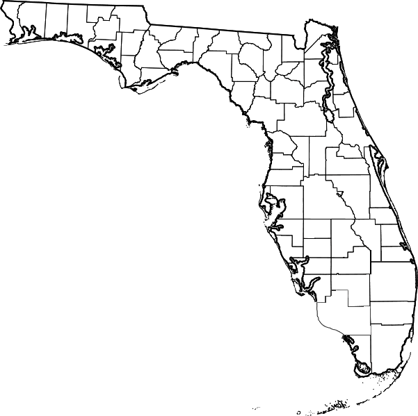 A map of florida with the state in the center.